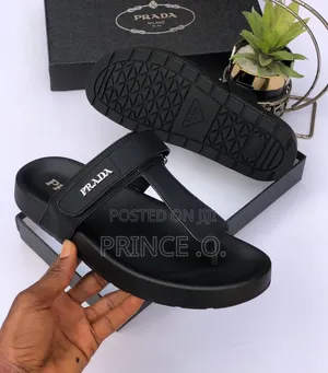 Leather Prada Unisex Slippers
