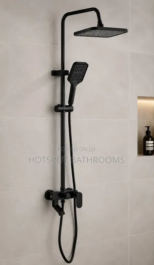 Luxury Matte Black Rainfall Shower Set