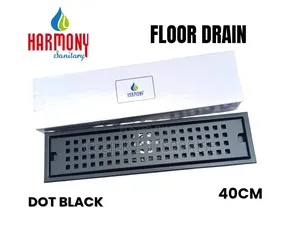 40cm Dot Black Floor Drain