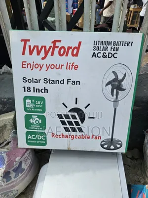 18inches Solar Rechargeable Fan Lithium Battery Ac Dc