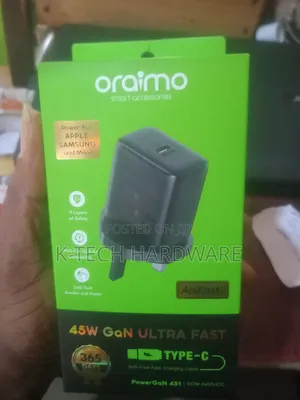45w Oraimo Power Gan Ultra Type-C to Type-C Fast Wall Charger