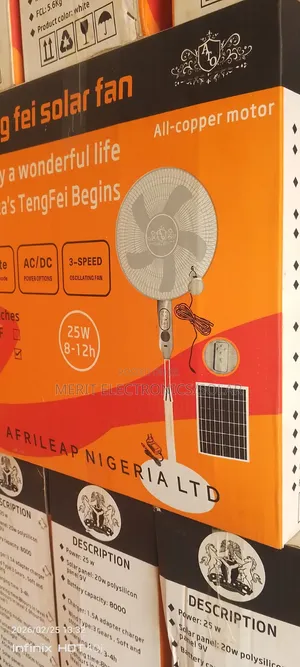 Solar Rechargeable Fan With Panel and Bulb