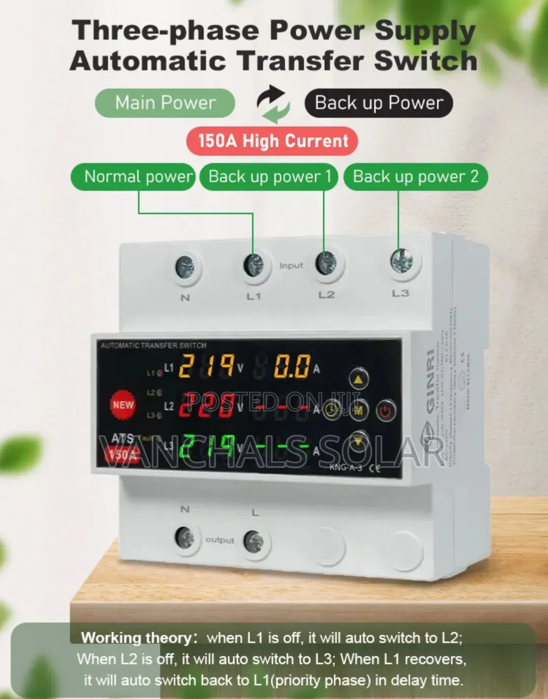 Automatic Transfer Switch Ats Changeover 150a - Single Output