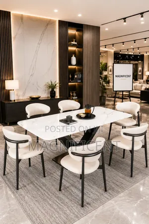 Premium 6-Seater Marble Dining Table Set – Modern Luxury Furniture