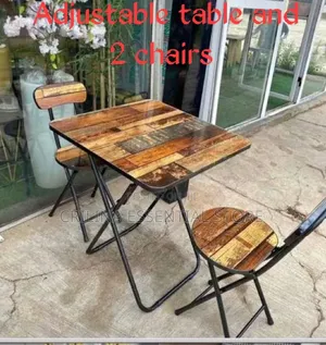 Adjustable Foldable Reading/Laptop Table 2 Chairs for Home Office