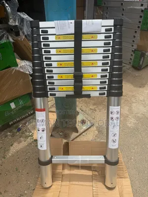 5m Alimunium Telescopic Ladder 16.5ft 14 Steps With Stabilizer Bar
