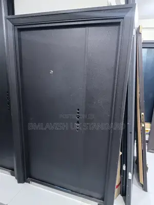 Plain Black Turkish-Style High-Security Steel Doors.