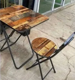 Adjustable/Foldable Reading/Laptop Table One Chair for Home Office