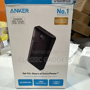 Anker 20,000 Mah 15w 2-Port Portable Charger Battery Power Bank - Used