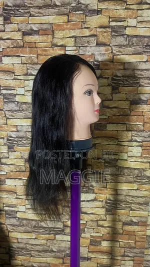 Natural Black 4x4 Glueless 16 Inches Straight Human Hair Wig