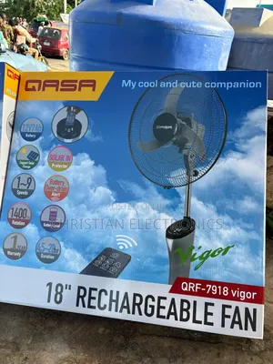 Qasa 18" Vigor Rechargeable Fan With Remote