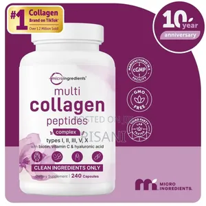 Micro Ingredients Multi Collagen Pills for Women Men, 240 Capsules .