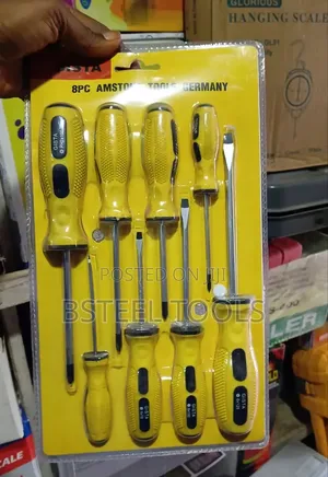 8pcs Yellow Amstone Germany Screwdriver Set – Strong Durable Tools