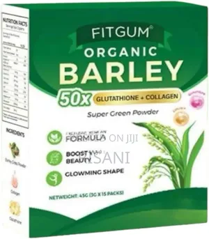 Fit Gum Organic Barley 50x Glutathione Collagen Super Green Powder