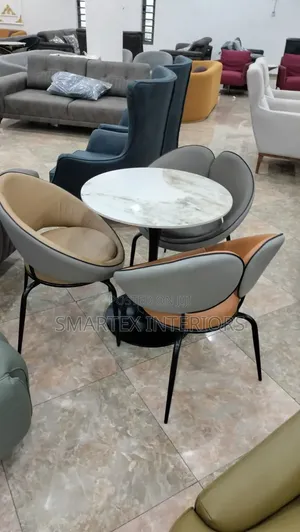 Best Quality Leather Iron Leg Chair With Table