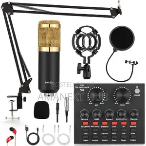 Professional Condenser Microphone With Sound Card