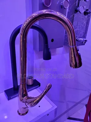 Pull Out Kitchen Mixer Tap Gold Color