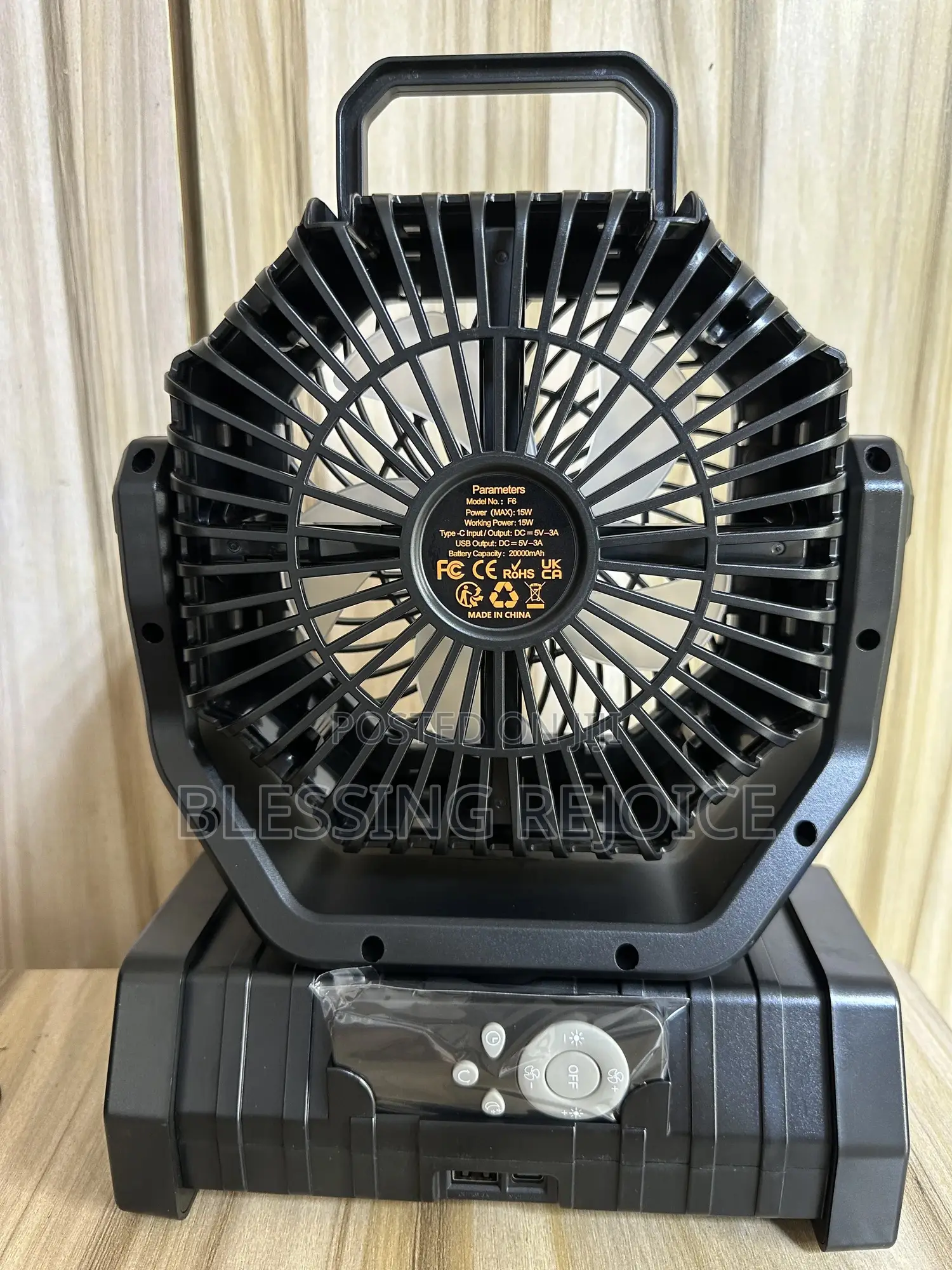 Durable Rechargeable Fan With Led Light