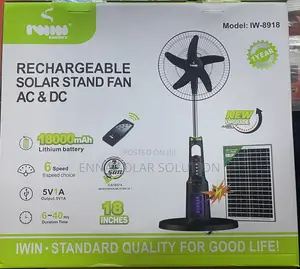 18inch Iwin Solar Rechargeable Standing Fan