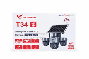 Crossfire T34 V380 Intelligent Solar PTZ Camera Triple Lens 4g Lte