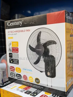 Century 18" Rechargeable Fan With Led Light and Remote Control.