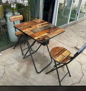 Foldable Marble Dining Set (Table and 2 Chairs)