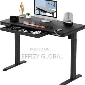 Black Electric Adjustable Computer Table