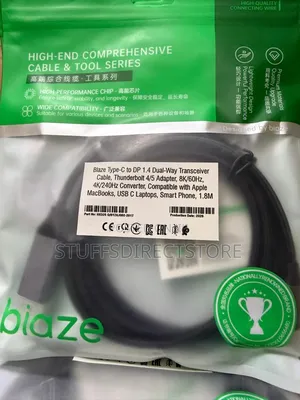 Blaze Usb Type C to Displayport 1.4 Dual Transceiver 8k60hz 1.8m Cable