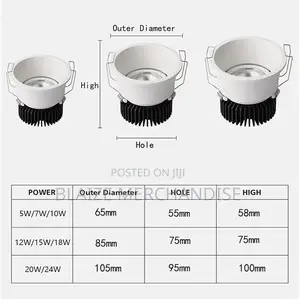 Recessed Anti Downlight 7w 10w 12w Led Spotlight Ceiling Round Panel