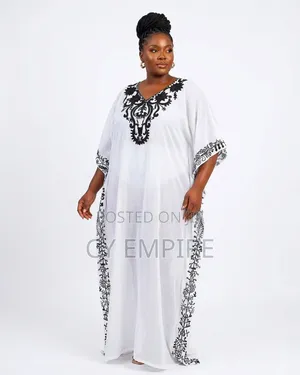 White Kaftan With Embroidery