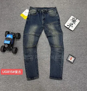 Stone Black Leather Jeans