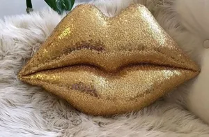Hot Sequins Lip Throw Pillows