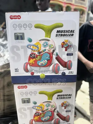 3-in-1 Musical Baby Walker With a Game Table and Basketball Hoop.
