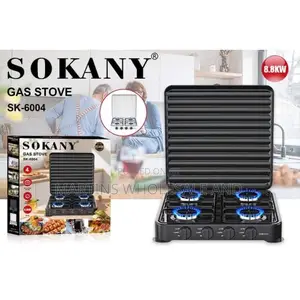 Sokany Sk-6004 4-Burner Tabletop Gas Stove With a Black Finish