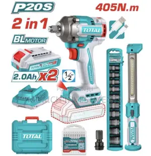 Total 20v Cordless 2pcs Combo Kit – Impact Wrench & Work Lamp
