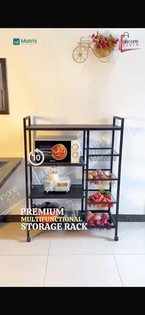 Branded Multipurpose Kitchen Storage Rack With 4-Tier Removable Wire