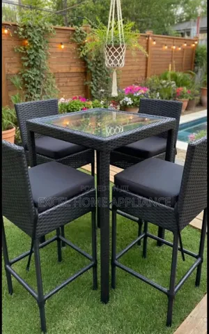 Elegant Handwoven Rattan Barstool Set