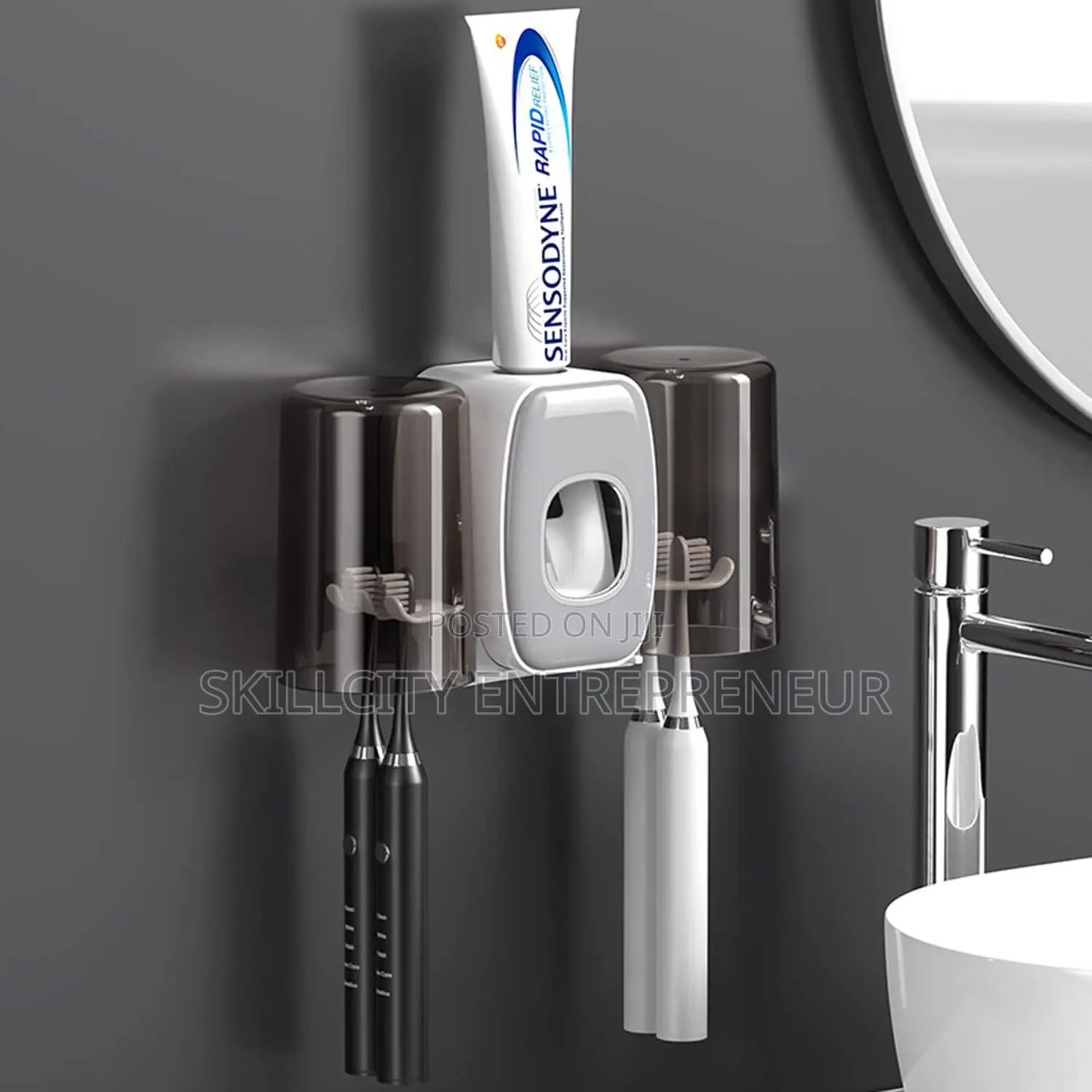 Multifunctional Toothbrush Holder With Toothpaste Dispenser