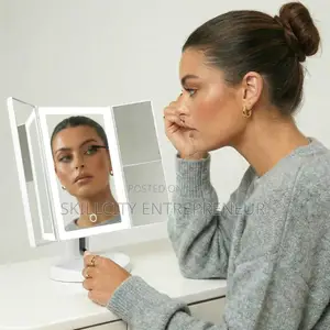 Led Lighted Adjustable Make Up Mirror With Stand