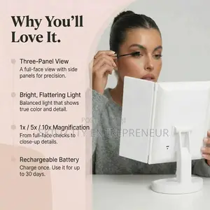 Led Lighted Adjustable Make Up Mirror With Stand