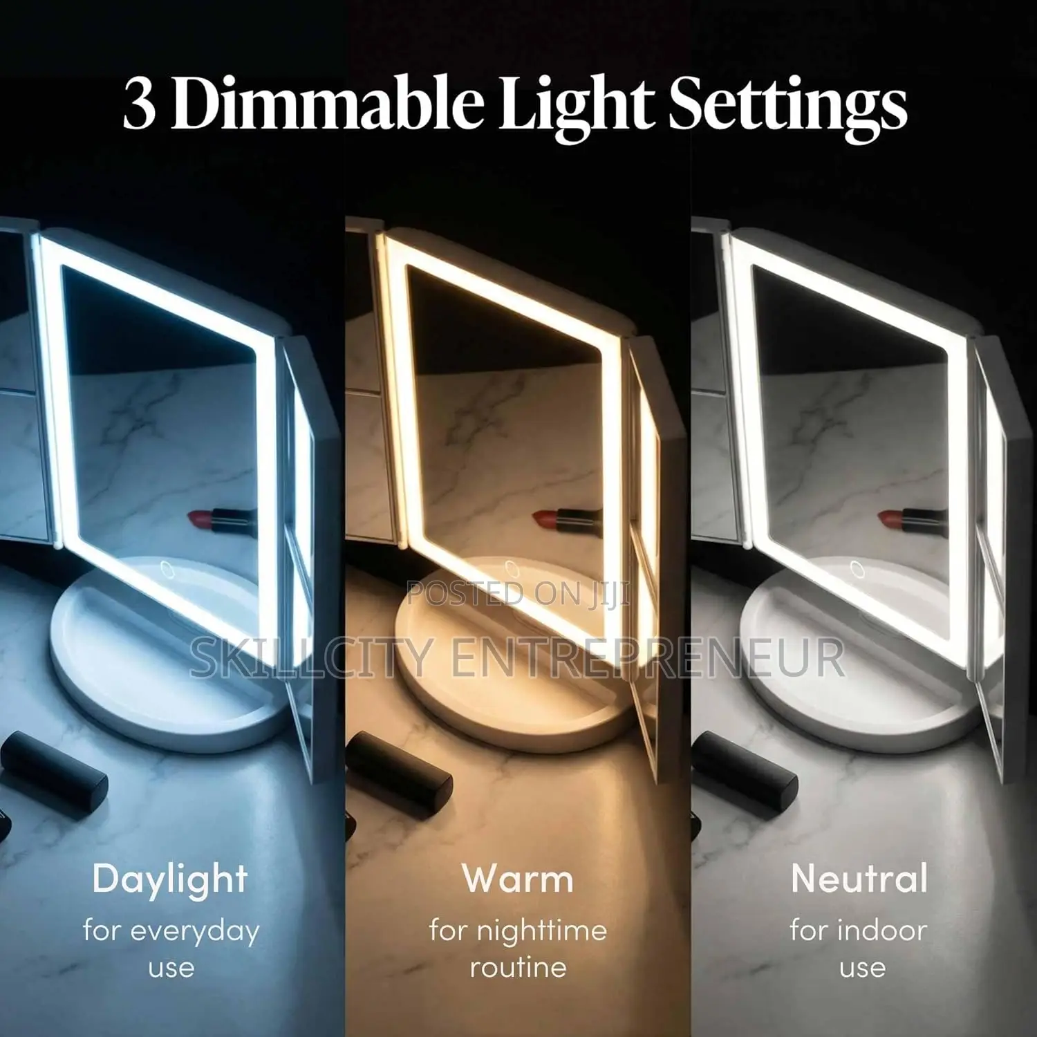 Led Lighted Adjustable Make Up Mirror With Stand