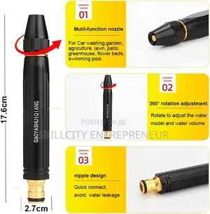Pressure Water Gun Nozzle Adjustable Car Washer Gun