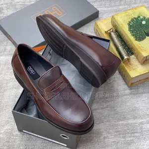 Men Shoes Leather Penny Loafersnin Black and Brown