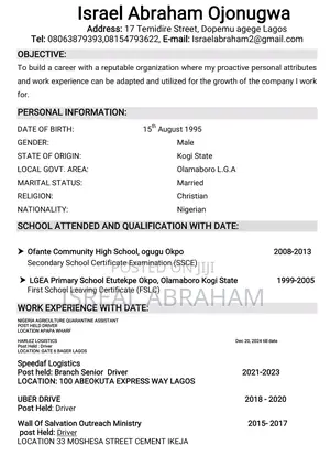 Personal Driver / Private Driver