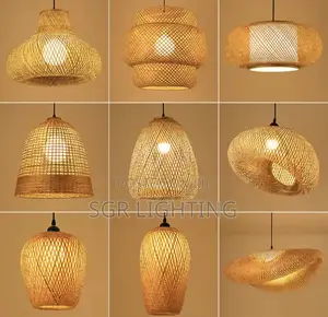 30cm Modern Bamboo Pendant Light Hand Woven Bamboo