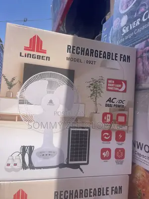 Lingben Rechargeable Solar Fan With Panel Ac/Dc