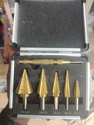 Step Drill Bit Inches Set Automatic Center Punch/HSS Titanium Coated