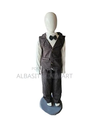 Mini World Boys Checked Formal Suit 3 Piece