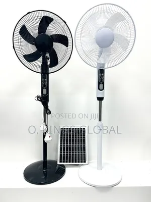 16 Inches Solar Powered Standing Fan, With Solar Panel and Ac Adapter.