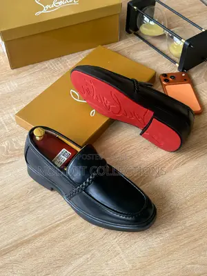 Christian Louboutin Black Loafers With Red Sole